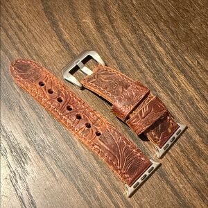 Genuine Leather Tooled Apple Watch Band
